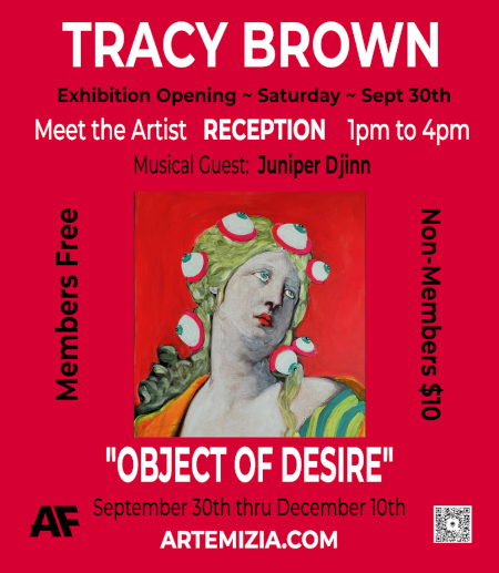 Tracy Brown opening reception 1 - 4 pm at Artemizia Foundation 818 Tombstone Canyon