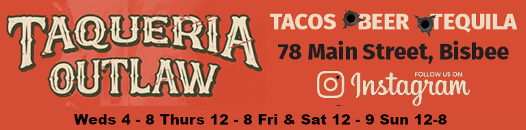 Taqueria Outlaw 78 Main St | Tacos Beer Tequila Weds 4 - 8 Thur 12 - 8 Friday & Sat 12 - 9 Sun 12 - 8