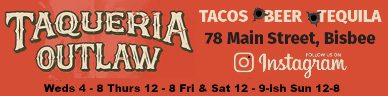 Taqueria Outlaw 78 Main St | Tacos Beer Tequila Weds 4 - 8 Thur 12 - 8 Friday & Sat 12 - 9 Sun 12 - 8